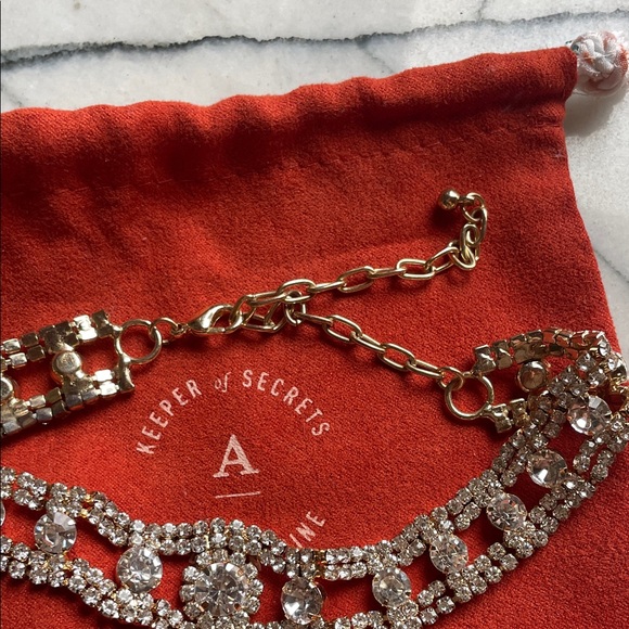 Anthropologie Gold and Silver Crystal Choker/Necklace - Picture 3 of 3